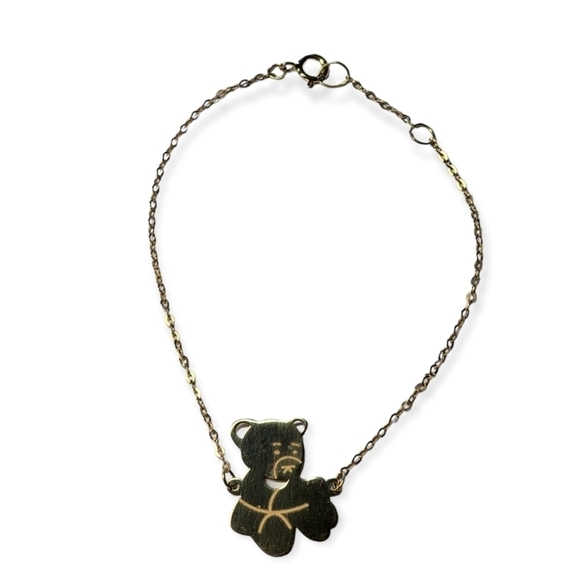 Jewelry - Gold 18k Plated Teddy Bear Bracelet New Authentic